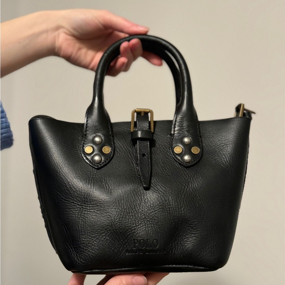Ralph Lauren, black, leather purse